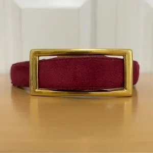 Vintage Pink Fuchsia Suede Leather Belt Gold Buckle Women\'s Small USA Vintage Pink Fuchsia Suede Leather Belt Gold Buckle Women main image 3